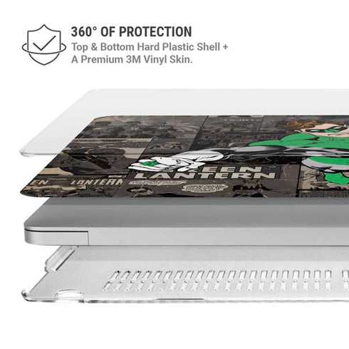 DC Comics Green Lantern Vintage Action Pose Pattern MacBook Air 15in (2023-2025) Case plus Skin